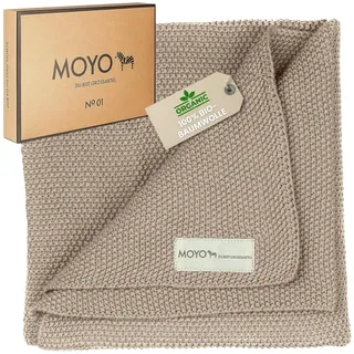MOYO Babydecke aus 100% Bio-Baumwolle I Raschelnder Haselzweig I 75x100cm I Atmungsaktive Kuscheldecke I Weiche Baby-Bettdecke für Junge & Mädchen I Baumwolldecke Geburt