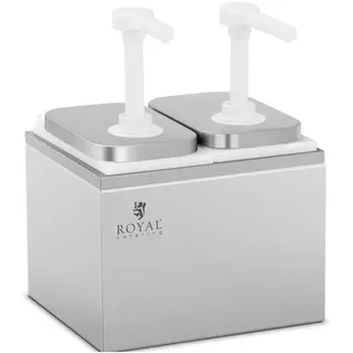 Royal Catering Saucenspender Pumpspender Senfspender Dosierspender 2 Pumpen 2 x 2 L,