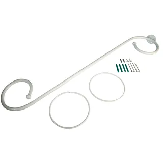 LIEDECO Vorhangstange Baldachingarnitur 1-läufig Ø 12 mm 80 cm Weiß