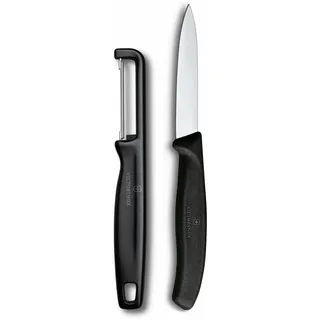 Victorinox Swiss Classic Gemüsemesser Set mit I-Schäler 2tlg, Schwarz