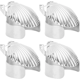 4Pcs Kerze Snuffer Kerzenlöscher Metall Shell Muster automatische Kerze Stopper für Kerzenlöschung (Silber) - Silber