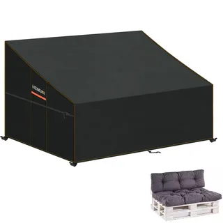 HEIMUNI Palettenbank Abdeckung Wasserdicht, Paletten-Sofabezug, Palettenbank Schutzhülle Winterfest, Anti-UV Abdeckung für Palettenkissen, Abdeckhauben für Palettensofa Palettencouch 138x99x80/40cm
