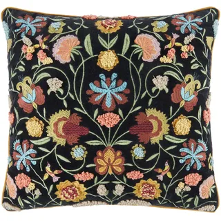 Butlers Kissen Bohemian 50x50cm , Schwarz , Textil , 50x50 cm , Heimtextilien, Wohntextilien, Kissen, Zierkissen