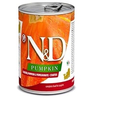 Farmina N&D Pumpkin Puppy Pastete Hundefutter (Nassfutter, mit hochwertigen Vitaminen und natürliche Antioxidantien, ohne Mais, Zutaten: Huhn und Granatapfel, Portionsgröße: 285 g)