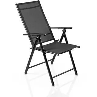 Sofotel Gartenstuhl Klappbarer Campingstuhl - Faltbarer Balkonstuhl aus Textilene mit Stahlgestell und Armlehnen - wasserabweisend UV-beständig - für Terrasse, Balkon, Garten - bis 120 kg