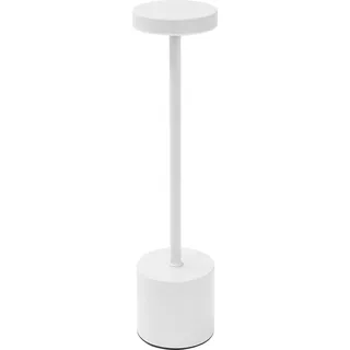 ML-Design LED Tischlampe kabellos mit Touch Weiß Ø8x34,5cm, Nachttischlampe mit 3 Lichtfarben Dimmbar Tragbare Metall Akku Tischleuchte USB-C Lampe - Weiß