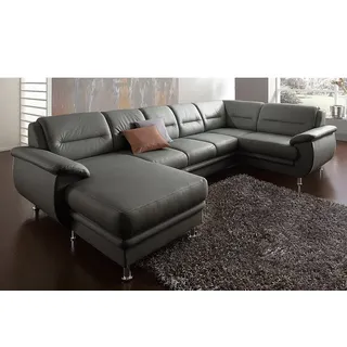 sit&more Wohnlandschaft Kunstleder U-Form 312 cm Grau