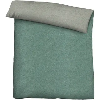 Biberna Melange Flanell-Wendebettwäsche 0840500-429, Größe 135x200 cm, fichte - Grün