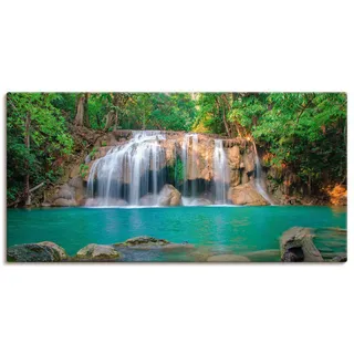 Artland Leinwandbild »Wasserfall im Wald National Park« Gewässer 1 Stk. tlg. auf Keilrahmen gespannt, grün