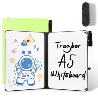 AGM Mini Whiteboard Grün, Tragbar A5 Whiteboard Kein Magnet Klein Doppelseitiges Schreiben Memoboard, 15 x 21 cm Harte Schale für Büro, Schule, Zuhause - inkl. 1 Marker mit Radierspitze