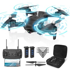 Wipkviey T26 Drohne mit Kamera 1080P, RC Faltbare FPV Quadcopter mit 2 Batterien, 26-30 Min. Flug, 3D Flip, Schwerkraftsensor, Headless Mode, Ein-Tasten-Start/Landung, Weihnachtsgeschenke für Männer