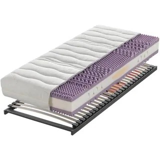 Sleeptex Matratzenset , Holz , 2-teilig , Birke, Buche , furniert, Schichtholz , H3 , Höhe ca. 23 cm , 200x200 cm , Härtegradauswahl, Über- und Sondergrößen erhältlich, Bezug abnehmbar/waschbar, Ober- und Unterseite versteppt, für Hausstauballergiker geeignet, wendbar, optimale Belüftung, für verstellbare Lattenroste geeignet, atmungsaktiv, schadstoffgeprüft, aktive Schulterzone, bessere Druckentlastung durch Noppenstruktur, alternative Größen erhältlich , Schlafzimmer, Matratzensets