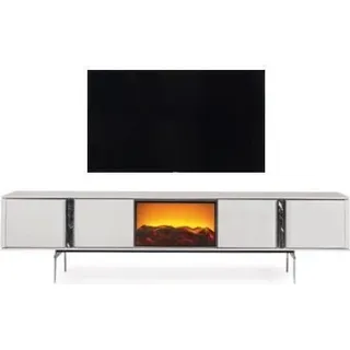 rtv sideboard mit Kamin tv fernseher ständer möbel luxus lowboard 240cm - Weiß