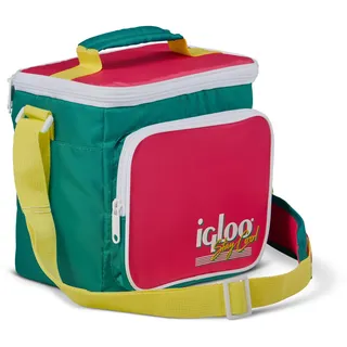 Igloo Retro Lunchtasche quadratisch – isolierte Kühltasche 6,6 L mit Schultergurt, kompakte Soft Cooler Bag für Schule, Büro, Picknick, Camping, Outdoor im Retro‐Design