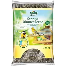 Dehner Natura Premium Wildvogelfutter, Sonnenblumenkerne, Ganzjahresfutter proteinreich / energiereich, hochwertiges Vogelfutter für Wildvögel, 2.5 kg