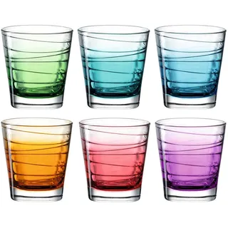 Leonardo Gläserset , Blau, Grün, Orange, Rot, Türkis, Violett , Glas , 6-teilig , 250,00 ml , Gläser, Gläsersets
