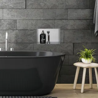 luxebath Wandnische aus Edelstahl, 20x30x10 cm, Silber, Duschnische, Einbauregal, Flexibler Einbau, Befliesbare Nische für Badutensilien,