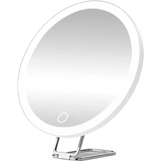 Vergrößerungsspiegel Mit Licht 40X, 15 cm Großer Makeup Vergrößerungsspiegel, Dreifarbiger, Verstellbarer Kosmetikspiegel Mit 360°drehbarem Tischständer, Tragbare LED-Lupe Naheinstellung 5-8cm