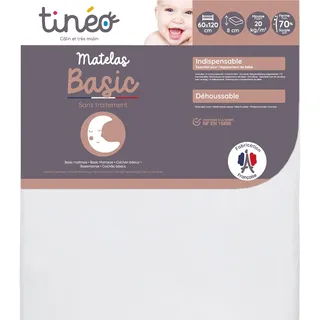 Tinéo Matratze, abnehmbarer Bezug, 60 x 120 x 8 cm