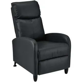 [en.casa] Relaxsessel Bregenz Kunstleder 60 x 102 x 92 cm Schwarz mit verstellbarer Rückenlehne