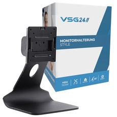 VSG24 Style Design Monitor Halterung, Vollmetall VESA 100x100 Tischhalterung, Bildschirm Standfuss POS, Schreibtisch Monitorständer 10-22 Zoll, Touchscreen Kassensystem, Mount Arm für Tisch Schwarz