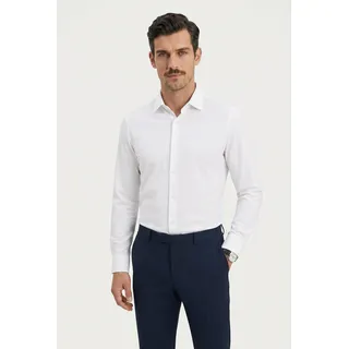 Strellson Langarmhemd "Spike Powerflex" Regular Fit, pflegeleichte Powerflex-Qualität, weiß