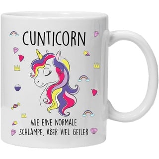 Tasse mit spruch, Cunticorn, wie eine normale Schlampe, aber viel geiler, lustig Kaffee Tassen, lustig Geschenk, beidseitig Bedruckt, Kaffeetasse, Arbeit, Büro, Geschenkidee