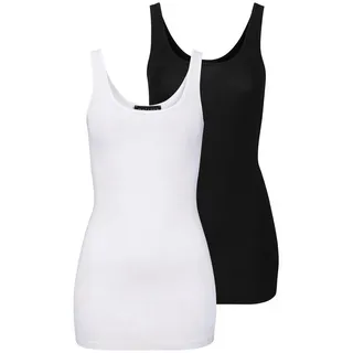 MELROSE Longtop Packung, 2 Stk. mit dezentem Glitzer-Logo am Rücken, schwarz-weiß