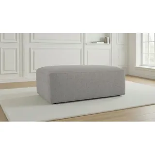 otto home Polsterhocker »Koa Pouf, Webstoff, Cord, Struktur, Chenille« Wellenunterfederung, weicher Lounge-Sitzkomfort, grau