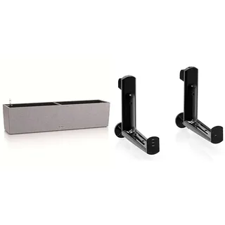 Lechuza BALCONERA Stone 80 steingrau 15660, 79x19x19 cm & Balkonkastenhalter Schwarz(1 Stück = 1 Paar) schwarz 19033