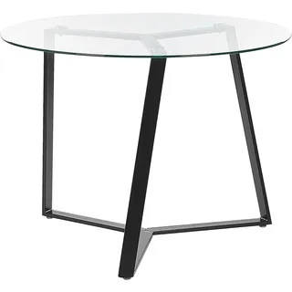 Beliani Esstisch Ø 100 cm schwarz/transparent