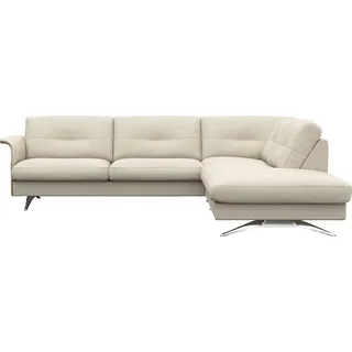 flexlux Ecksofa »Glow, super bequem durch hochwertigem Sitzaufbau mit Federkern, L-Form« Skandinavisches Design, In hochwertiger Verarbeitung, weiß