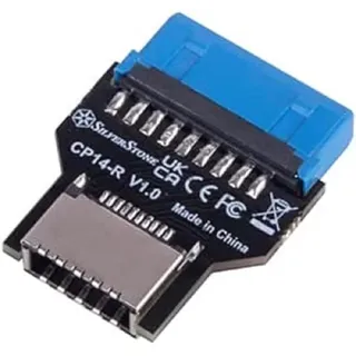 Silverstone SST-CP14-R, Gerade-interne-USB-3.0-Stiftleiste- (19-polig) zu-USB-3.1- / -3.2-Type-C- (20-polig) Key-A-Adapter