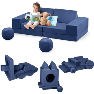 GarveeLife Kinderbett, ausziehbares Kindersofa mit 12 Modulen, Futon, faltbar, Möbel für Kinderzimmer, Schlafzimmer, Spielzimmer