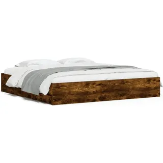 vidaXL Bettgestell mit Schubladen Räuchereiche 180x200cm Holzwerkstoff - Braun