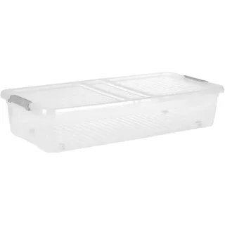 Aufbewahrungsbox , Transparent , Kunststoff , 38x16x77 cm , Rollen, rollbar, Deckel aufklappbar , Ordnen & Aufbewahren, Dekoboxen & Aufbewahrungsboxen, sonstige Boxen