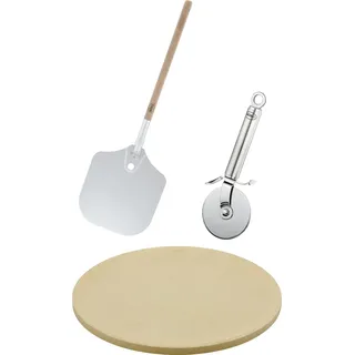 Rösle Pizzastein Set 3-tlg. Schamotte grau