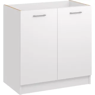 Roe Furniture | Küchenunterschrank 80 cm - Weiß - Mattweiß - Spülenunterschrank - Ohne Arbeitsplatte - Unterschränke Küche - DZ8 - Weiß