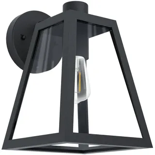 EGLO Außenleuchte Aluminium/Glas spritzwassergeschützt IP44 E27 schwarz