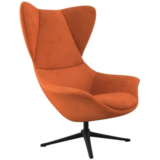 flexlux Ohrensessel »Stilo Relaxsessel, TV-Sessel«, Solitär, Stil-Ikone, drehbar, Fuß schwarz orange