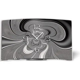 Abstrakt grau Designer Wanduhr modernes Wanduhren Design leise kein ticken DIXTIME 3DS-0301 - Schwarz