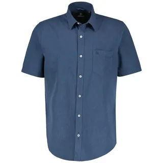 Lerros Kurzarmhemd »LERROS Unifarbenes Baumwoll-Leinenhemd«, blau