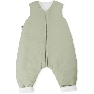 Julius Zöllner Schlafoverall Jumper gefüttert Musselin 2,5 TOG Gr. 92 | 100% Baumwollmusselin | Oeko-TEX Standard 100 | Lime