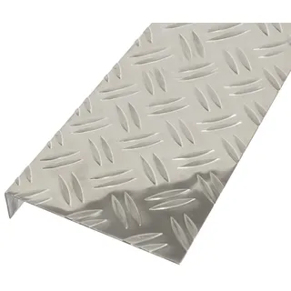GAH Alberts Strukturblech Riffel-Prägung gekantet L-Form Aluminium natur 1000 x 135 x 30 mm