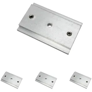 Gardinia Schienenverbinder für 3- und 5-läufige Flächenvorhangschienen, Ideal für Führungsschiene, Stabil, Optimal für 3-läufige und 5-läufige Schienen, 5 cm Länge, Metall, Silber (Packung mit 4)