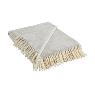 Schöner Wohnen Kollektion Zen Plaid Tagesdecke • Weiche , Waschbare Kuscheldecke hellgrau • Bettüberwurf