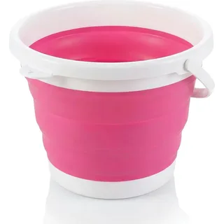 Faltbarer Eimer Rund, Größe:10 Liter, Farbe:Pink - Rosa