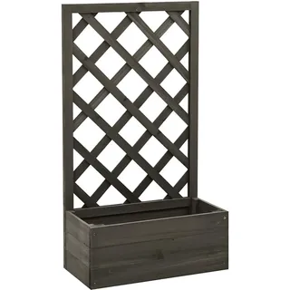 vidaXL Garten-Spalier mit Blumenkasten 50 x 25 cm Grau