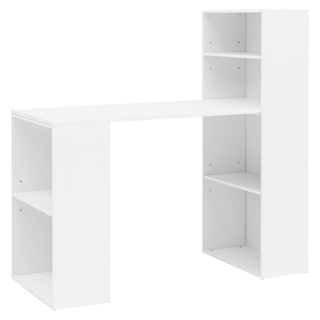 Bild von Schreibtisch weiß rechteckig, Wangen-Gestell weiß 120,0 x 53,0 cm