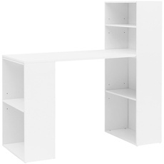 Bild von Schreibtisch weiß rechteckig, Wangen-Gestell weiß 120,0 x 53,0 cm